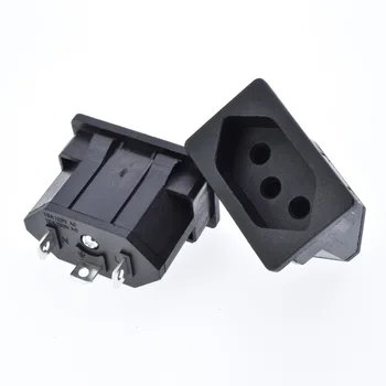 

10PCS Brazilian standard 3 holes Power Socket Female Embedded Industrial Panel Socket Outlet Module Black