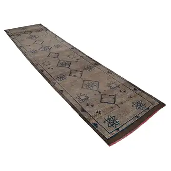 

89x350 Cm Beige Handmade Boho Runner Rugs-3x11 Ft