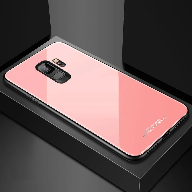 pink Роскошный стеклянный зеркальный чехол SemgCeKen для Samsung Galaxy J5 j7 prime j5prime j7prime j2 j4 core силиконовый Жесткий чехол для телефона etui - Цвет: pink