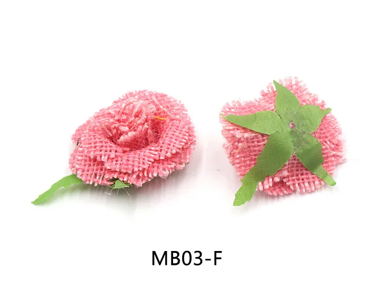 Raffia House Linen Flower Wholesale Handmade DIY Decoration for Making Raw Materials with Green Leaf Fake Rose Flower