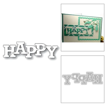 

2020 New Capital English Sentiment Letter Words Happy Metal Cutting Dies For Making Greeting Card Paper Scrapbooking No Stamps