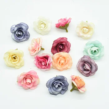 

100 Pieces Artificial rose head home decoration accessories Fake flower Diy Wedding Holiday supplies Scrapbooking Christmas Gift