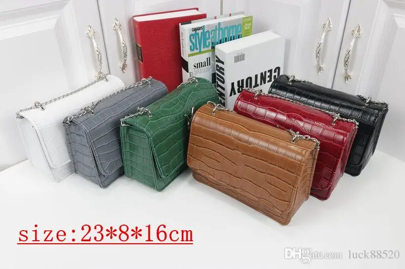 

original luxury brand crocodile pattern sac a main alligator designer leather women's handbag high quality crossbody bags chains