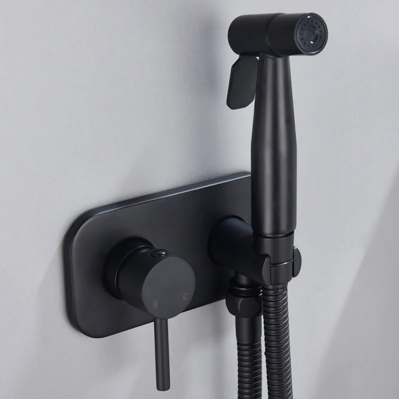 Eocony Brass Toilet Bidet Sprayer Set Wall Mounted Hot And Cold Water
