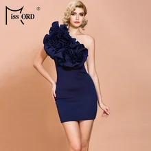 Missord, женское сексуальное платье с неровной шеей, с открытыми плечами, с оборками, женское элегантное мини облегающее платье с открытой спиной FT19895