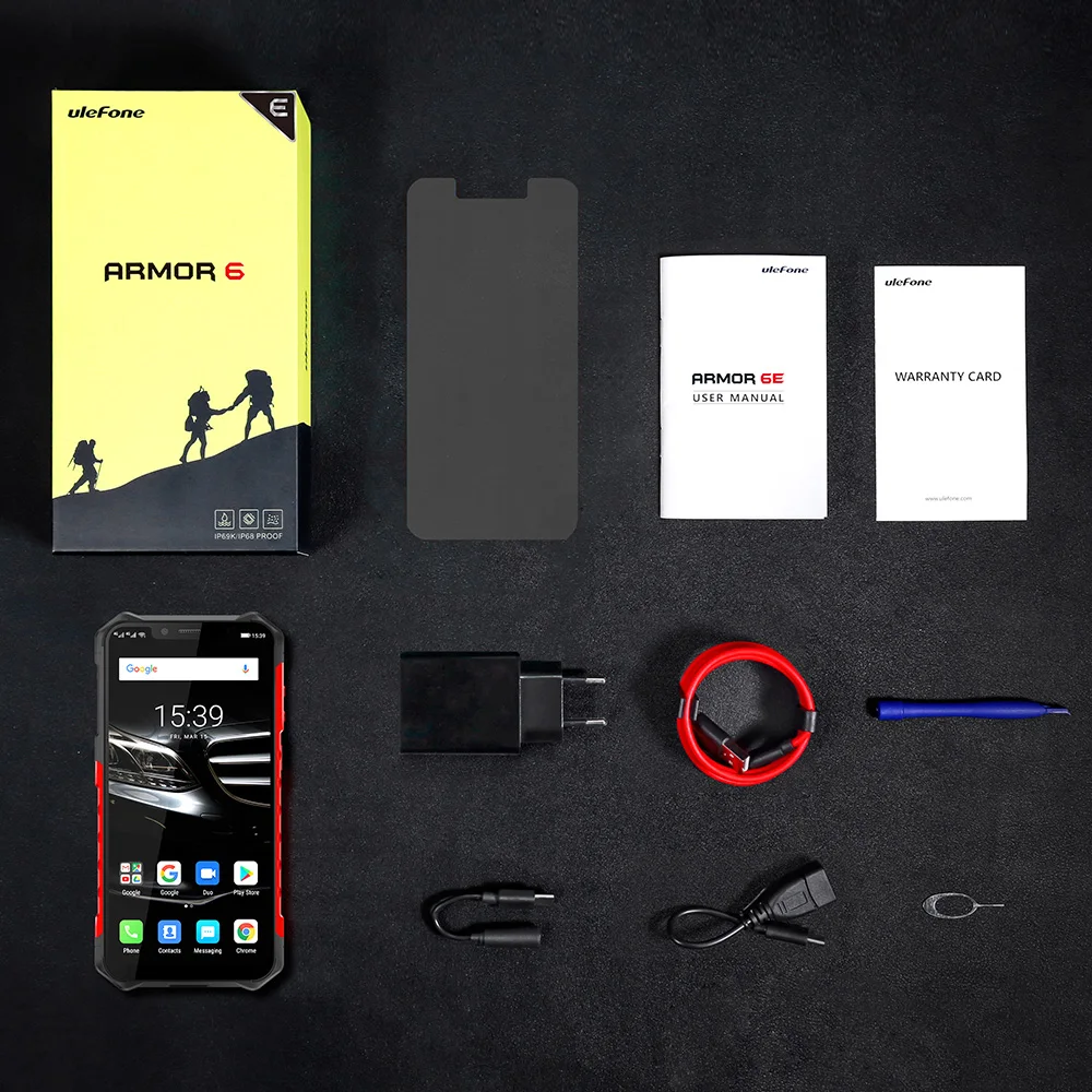 Ulefone Armor 6E IP68 Водонепроницаемые мобильные телефоны Android 9,0 6," Helio P70 4G+ 64G Face ID NFC Беспроводная зарядка прочный смартфон