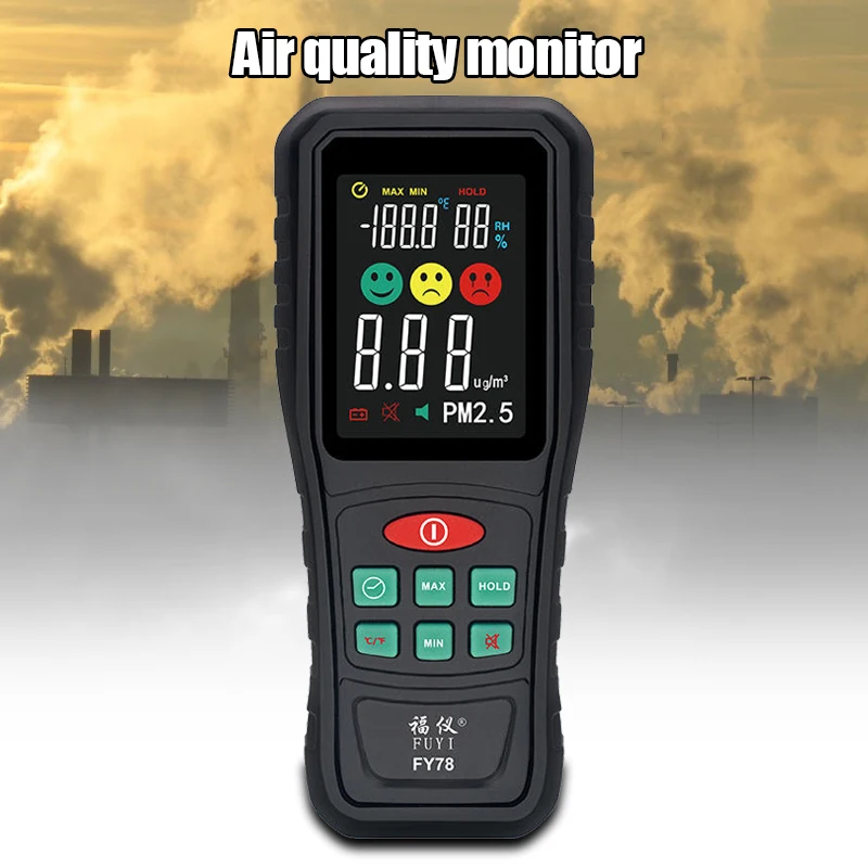 

PM2.5 Detector Air Quality Testers Handheld Portable Smog Particle Monitor Meter FY78 VJ-Drop