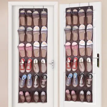 

24 Pockets Hanging Over Door Holder Shoes Nonwoven Fabric Mesh Organizer Storage Wall Closet Bag