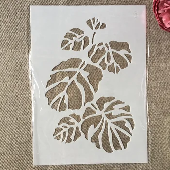 

A4 29cm Big Wide Leaves DIY Layering Stencils Wall Painting Scrapbook Coloring Embossing Album Decorative Template