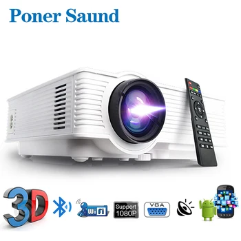 

Poner Saund Projector 3D Android Portable Mini Projector For Iphone HDMI Full HD 1080p Video 4k Smart Projector Home Theater