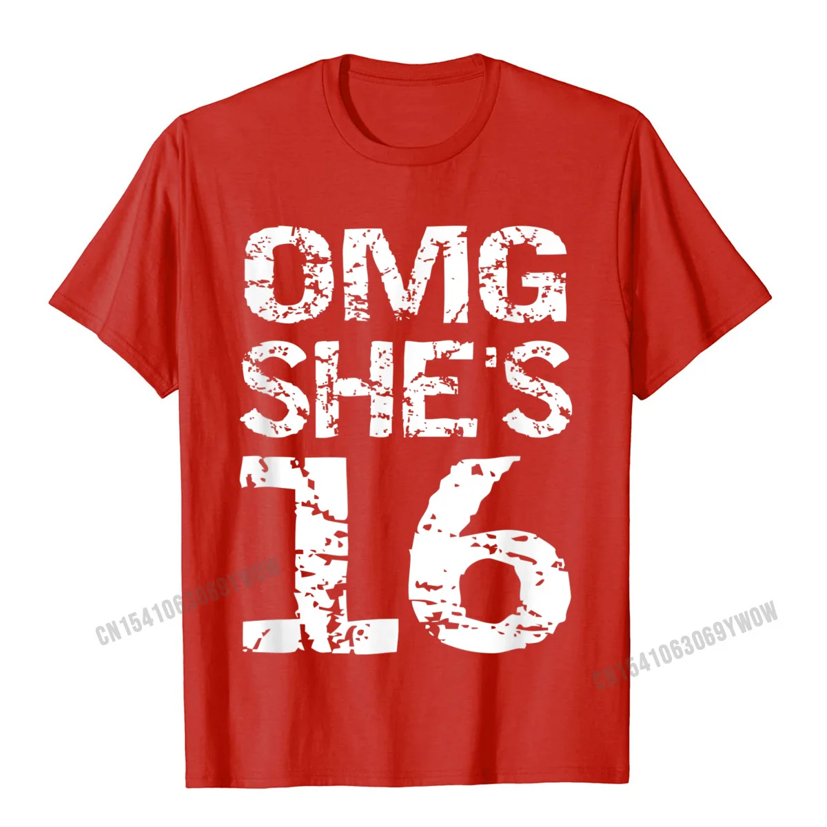 Normal 100% Cotton Fabric Top T-shirts for Boys Short Sleeve Normal Tees 2021 New Fashion Labor Day O-Neck Tee-Shirts cosie 16th Birthday Gift Sweet 16 Group Photo Outfit OMG Shes 16 T-Shirt__541 red