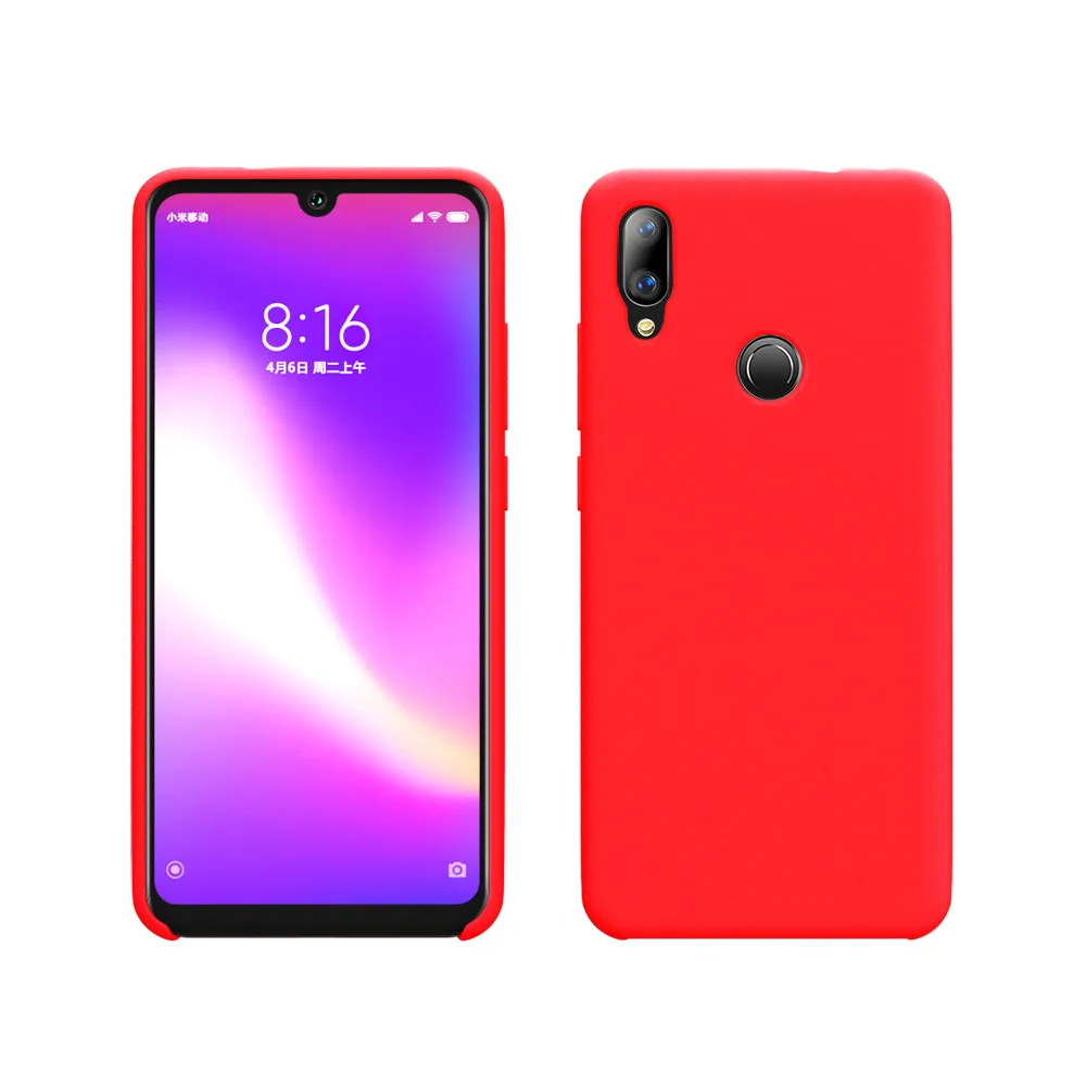 Красный Для Redmi Note 7 Чехол Мягкий Жидкий силиконовый защитный чехол для Xiaomi для Redmi Note 5 6 7 8 Pro K20 6A 7A чехол - Цвет: Красный