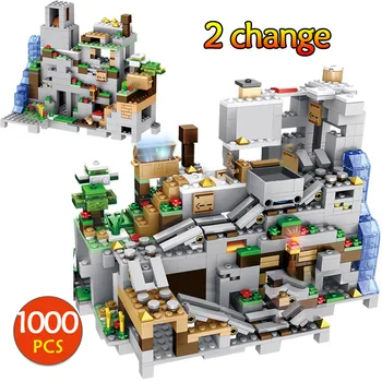 

1000PCS Creator Technic Building Blocks Cave Can Be Liftabled Fortress Bricks Toys For Kids Gifts