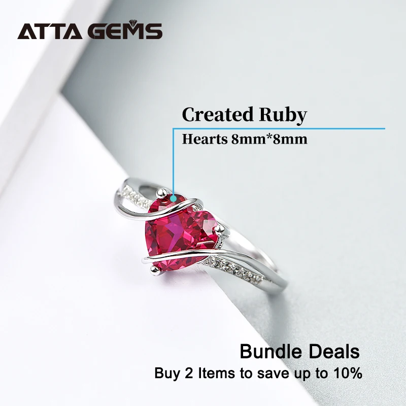Ruby Sterling Silver Ring 2.25 Carats Silver Created Ruby Ring for Party Wedding And Engagement Women Fashion Ruby Silver Ring