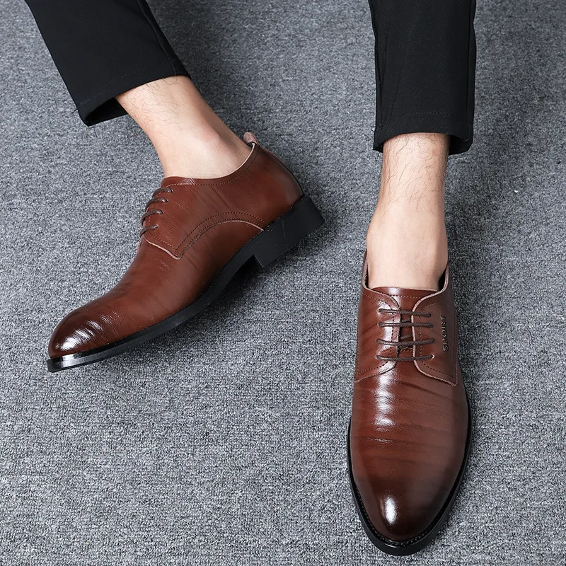 Fashion 2021 Spring Autumn Men Dress Shoes Business Male Leather Shoes