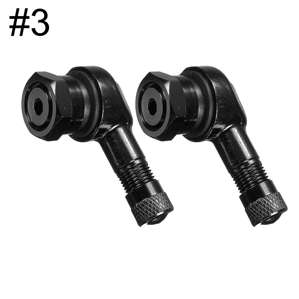 Aluminum Alloy 90° Angle Motorcycle Valve Stem Set with Tubeless Caps (2-Piece)
