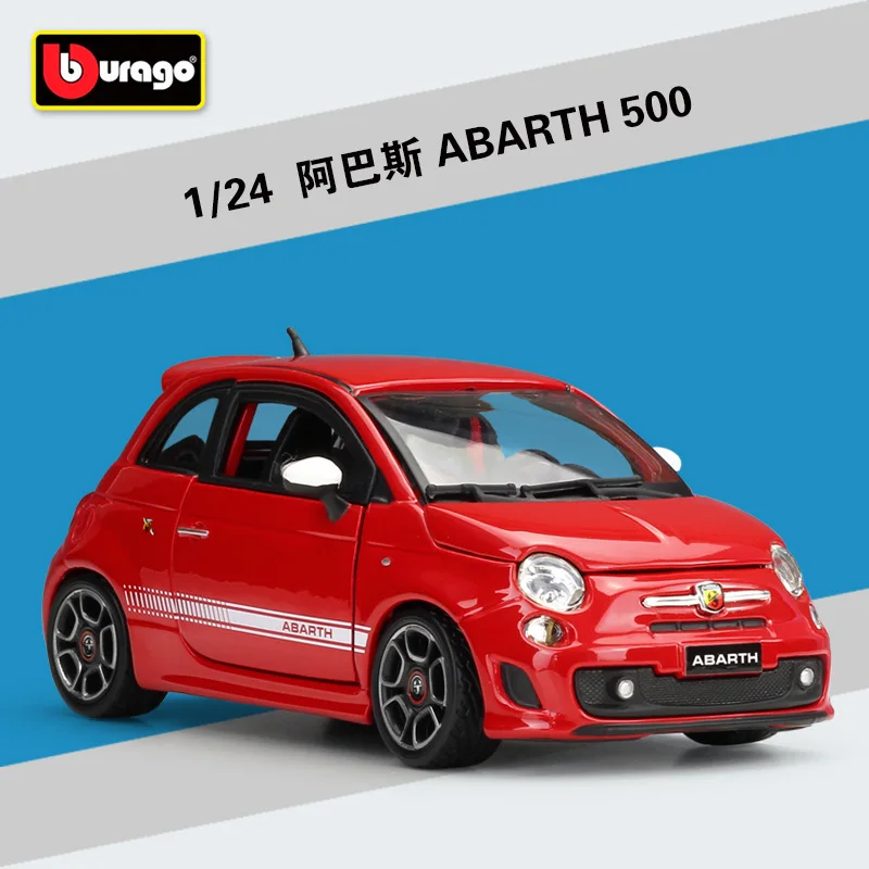 Bburago 1:24 Fiat 2007 Fiat 500 модель автомобиля из сплава Коллекционная игрушка Подарки - Цвет: ABARTH 500
