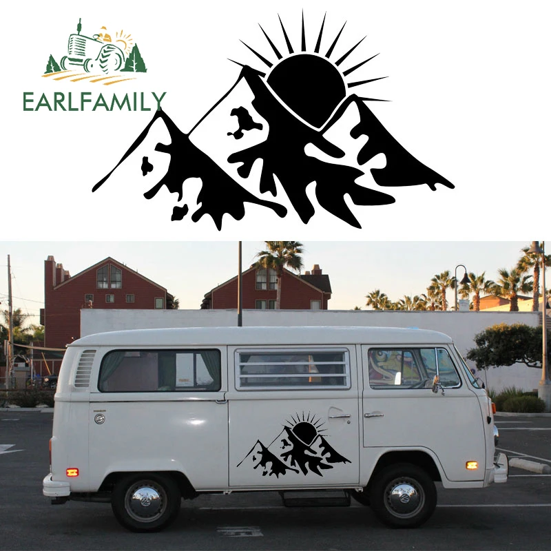 EARLFAMILY 2x Snowy Sun Graphic (по одному для каждой стороны) Van RV Trailer Truck MotorHome виниловый