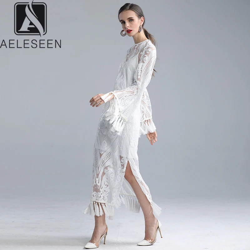 AELESEEN 2020 Новая мода Европейский Подиум дизайн цветочные платья для женщин