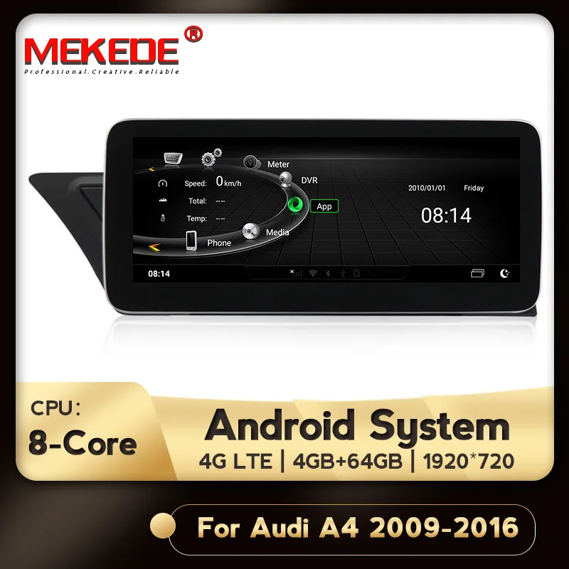 1920*720 4G lte Android Авто радио мультимедиа GPS навигация автомобильный DVD плеер для Audi A4