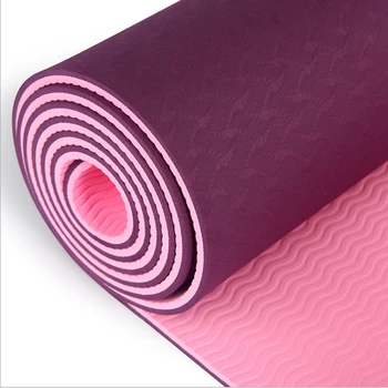 

1830*61*0.8cm TPE Yoga Mat Indoor Sports Fitness Mats Environmental Protection Bicolor Water Ripple Anti-skid Mat For Pilates