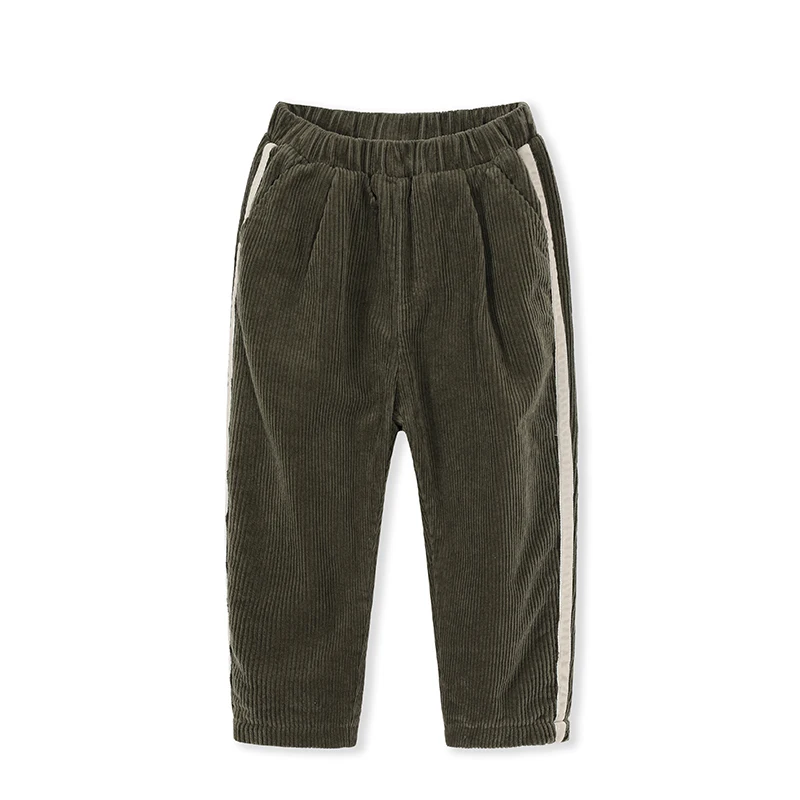 Balabala/детские штаны для мальчиков; сезон осень-зима; Новинка года; брюки; одежда для малышей; вельветовые брюки - Цвет: Army green