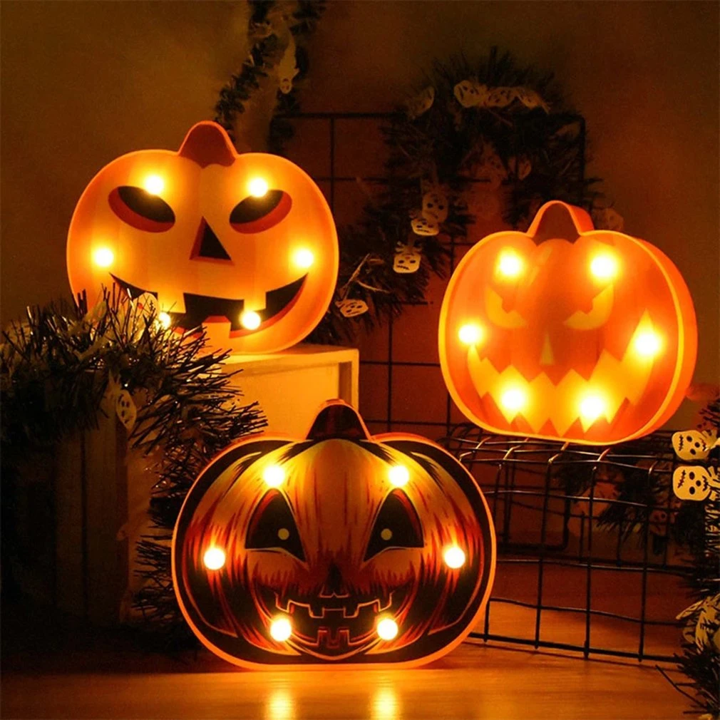 ハロウィン怖いパーティー3dカボチャゴーストスケルトンバットクモledライトランプ祭バーホームパーティーハロウィン装飾ホラーハウス Pendant Drop Ornaments Aliexpress