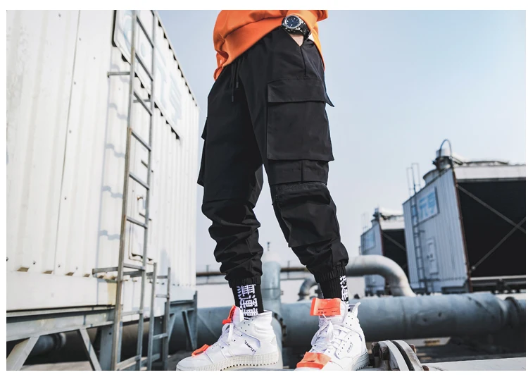 Liketkit, мужские новые штаны для бега,, мужские однотонные брюки-карго с карманами, Мужские штаны в стиле хип-хоп, уличная одежда, спортивные штаны, Модные Винтажные комбинезоны