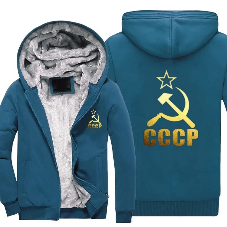 Новая CCCP Толстовка Зимняя Флисовая теплая для женщин и мужчин СССР толстовки подкладка пальто толстовка куртка CCCP толстовки