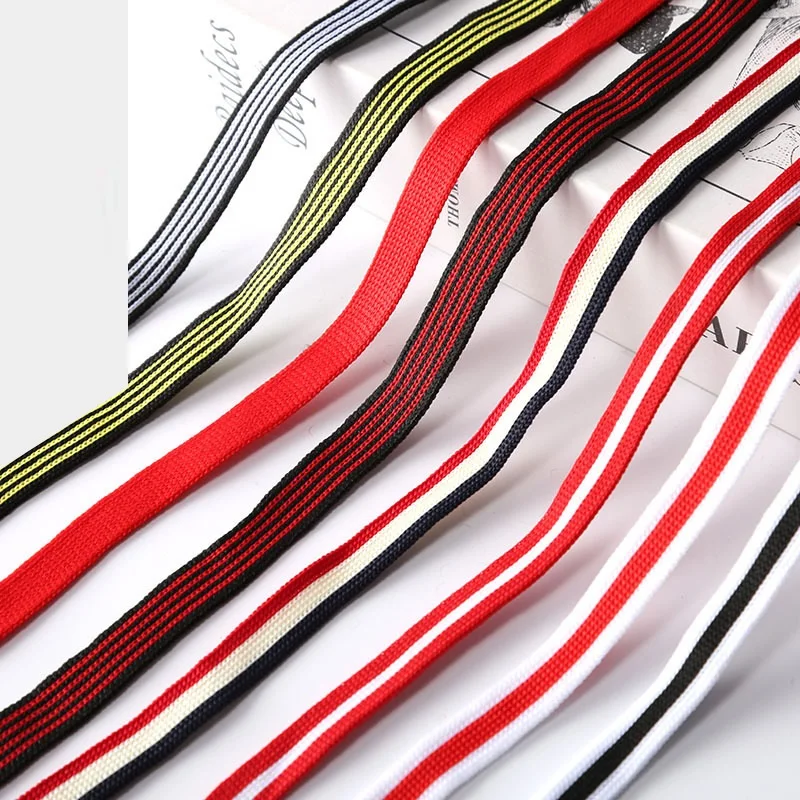 

10 Yards hot sale Non-stretch knitted ribbon DIY clothing accessories trousers side decoration clothes decoration belt shoelaces