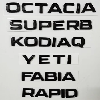 

Car Trunk Sticker Displacement Sticker for SKODA OCTAVIA SUPERB YETI RAPID KODIAQ FABIA Car Badge Emblem Sticker Black