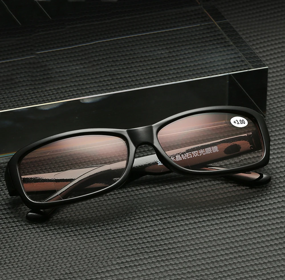 

Brown Bifocal Ultralight Reading Glasses Women Men Rectangle Gradient Lenses Anti Blu Anti Fatigue +0.75 +1 +1.25 +1.5 to +4
