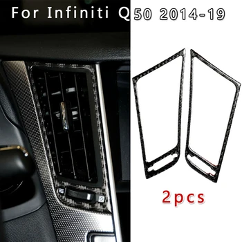 

Carbon Fiber Center Console Air Vent Outlet Decor Trim For Infiniti Q50 2014-19 New And High Quality