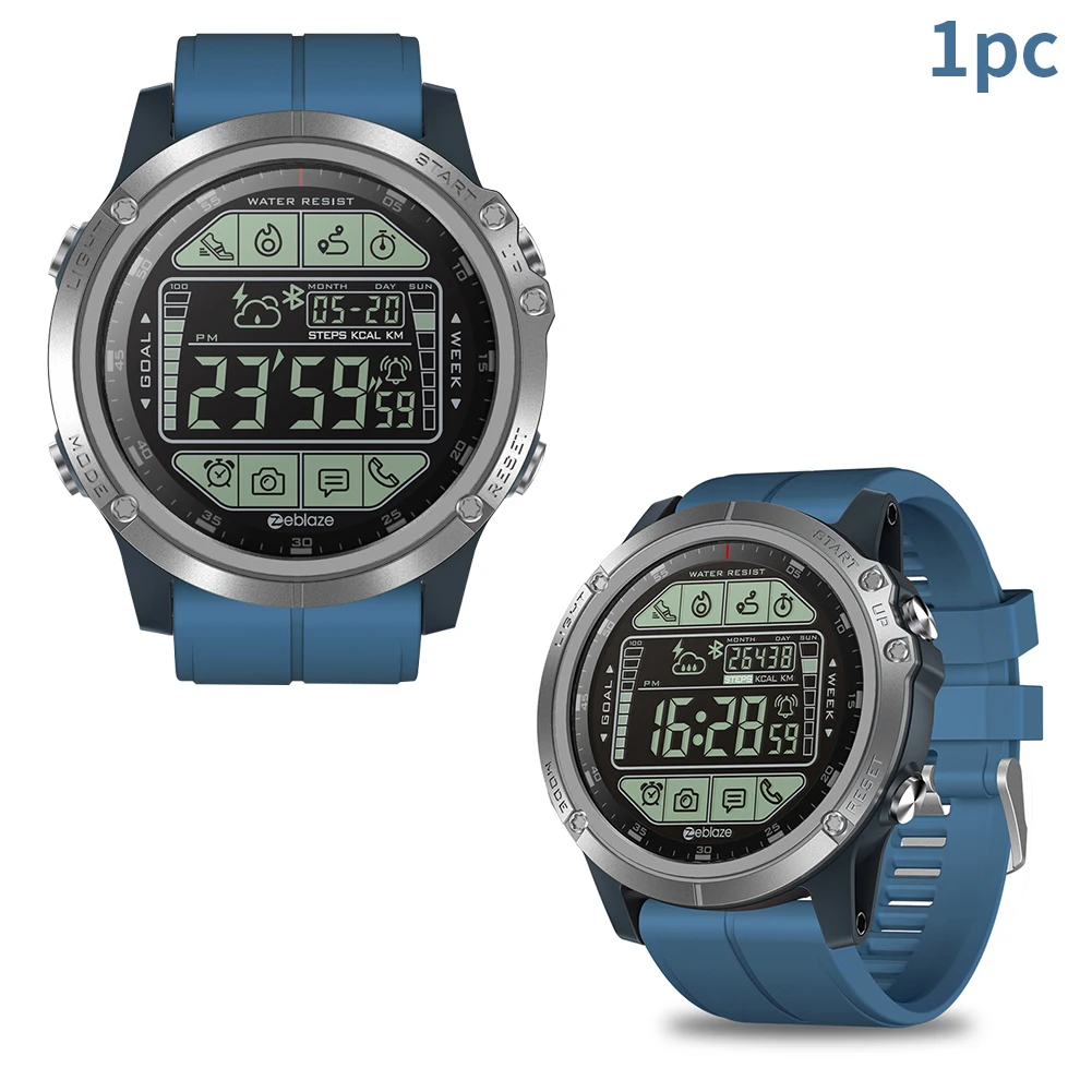 

Realtime Weather Waterproof Stopwatch Call Notification Smart Watch LED Backlight 1.24inch Display Bluetooth Adjustable Strap