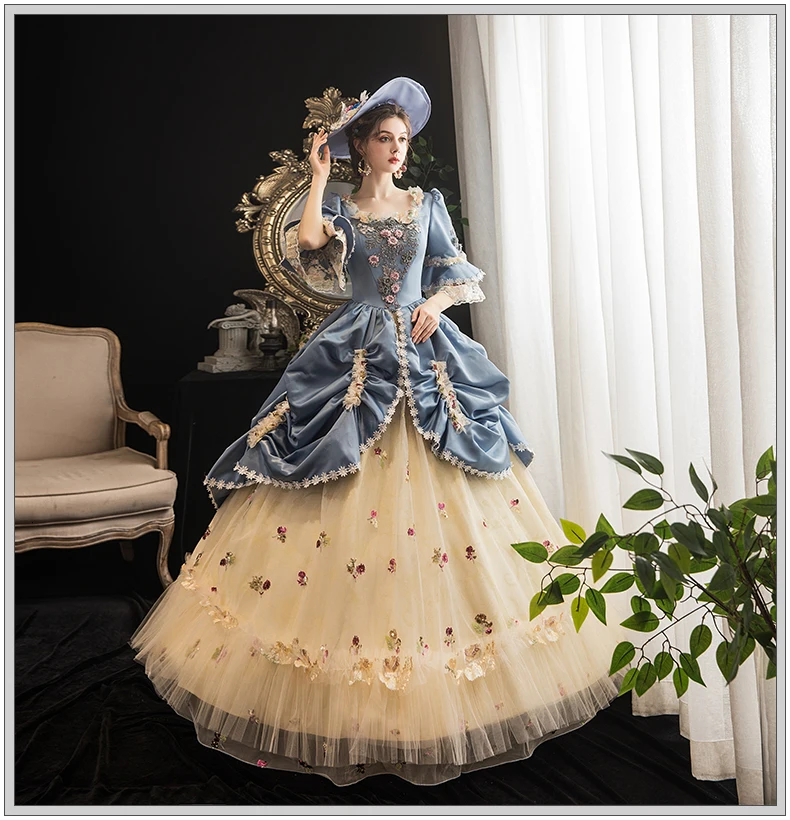 Элитные корт рококо барокко Marie Antoinette Бальные платья 18 век Ренессанс, платье для женщин