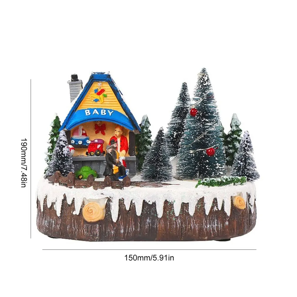 Christmas In The Villages 2022 2022 Christmas Snow House Village Led Light Luminescent Decorations With  Music Holiday Christmas Tree Festival House Home Decor|Statues &  Sculptures| - Aliexpress