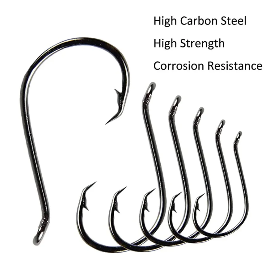 25/50/100pcs Fishing Octopus Circle Hook Carbon Chemically Sharpened Hooks Fishing Tackle 7385 Fishing Hooks 1/0-10/0