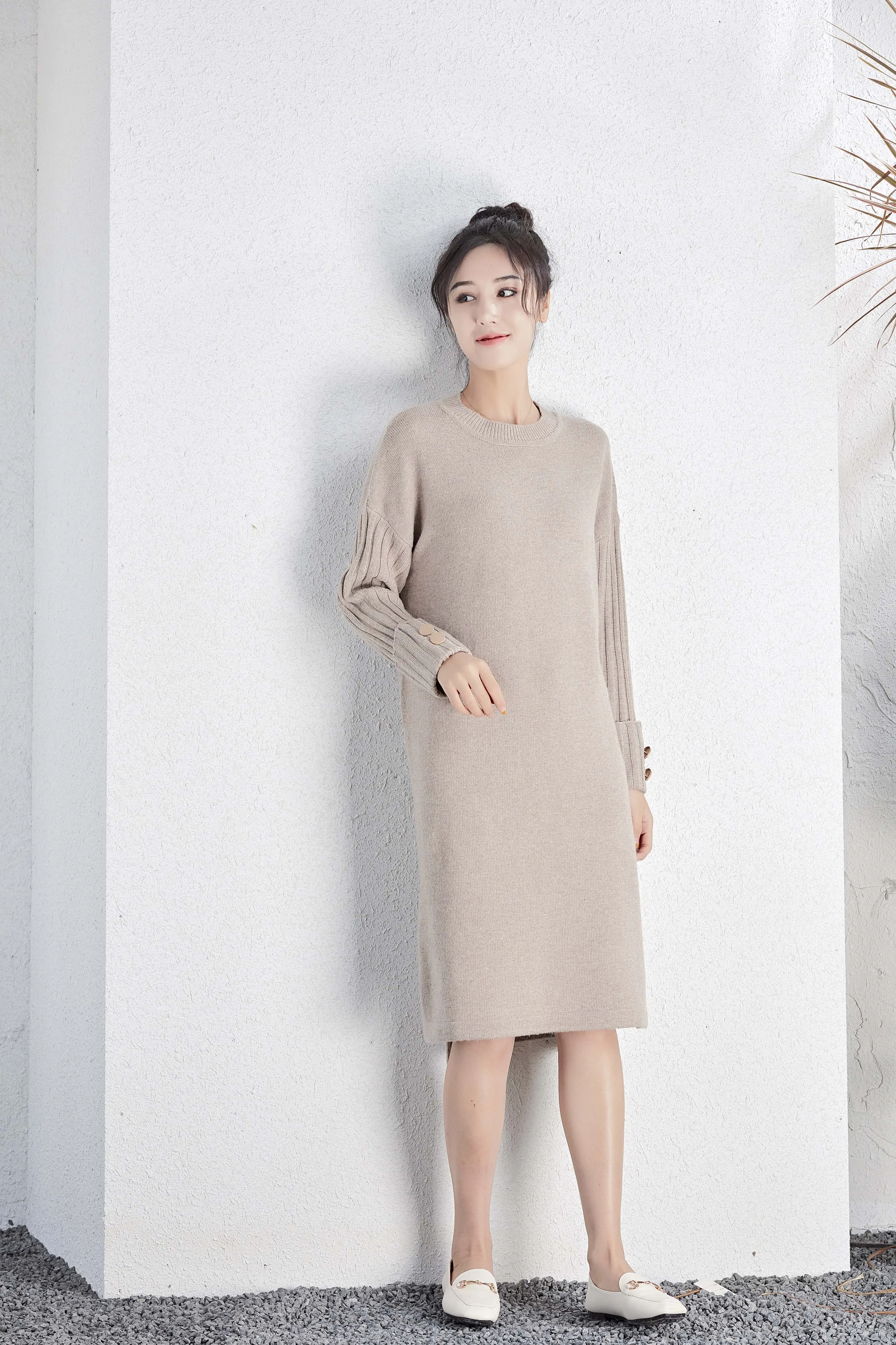 DMLFZMY, зимний Повседневный длинный пуловер, свитер для женщин, большой размер, модное слегка толстое мм темпераментное, тонкое женское платье 547