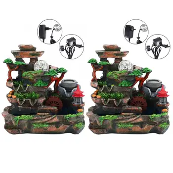 

Unique Resin Desktop Water Fountain Landscape Decoration Home Ornament with Atomization Effect Wealth Feng Shui Company Office