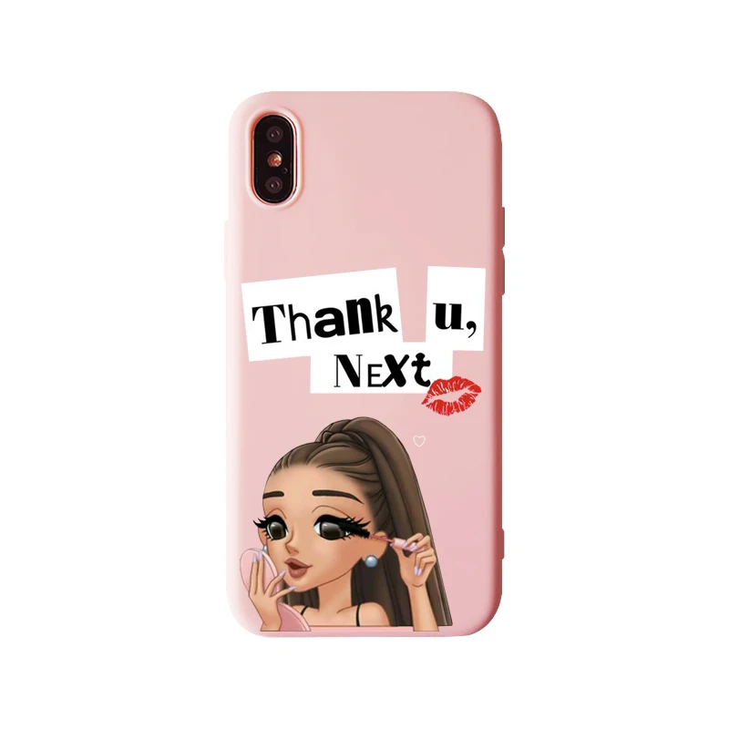 TPU Ariana Grande God-женский розовый чехол для телефона iPhone XR XS Max 8 7 6s 6 Plus God-женский черный мягкий силиконовый розовый чехол - Цвет: TPU