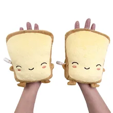 

New Fashion Warmer Gloves Cute Hand Warmers Gloves Fingerless Cute Toast Shape New Year Christmas Gift Animals Winter Gloves
