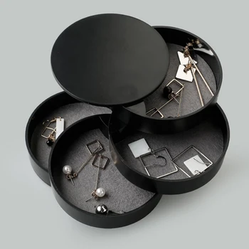 

4 Layers Rotary Jewelry Storage Box Jewelry Box Container Necklace Box Earring Jewelry Display Box Makeup Box