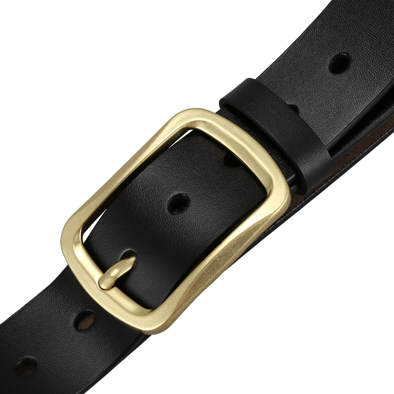 Men's Belt PU Leather Japanese Word Buckle Youth Pants Belt Fashion Business Belt Black