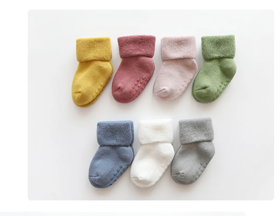 Baby winter anti slip long Socks Newborn infant boy girl Cotton Cute Terry Thicken warm Sock toddler children Clothing Accessory