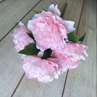 1 шт. искусственные Искусственные цветы 5 голов пион букет свадебные цветы для гостиной домашний стол украшение цветок DIY аксессуары - Цвет: pink