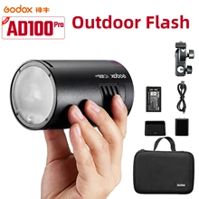 

Godox AD100Pro Pocket Outdoor Flash Light 100Ws TTL 2.4G HSS 1/8000s with 7.2V/2600mAh Lithium Battery 360 Full Power Flashes
