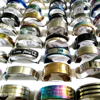 Wholesale Bulk Lots 100pcs Men Women Fashion Stainless Steel Rings TOP DESIGN MIX Wedding Engagement Band Ring Trendy Jewelry 2