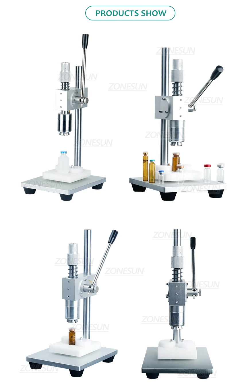 ZONESUN Manual Oral Liquid Bottle Capping  Machine Penicillin Glass Vial Crimping Crimper Tools Sealer 13.15.20.26.28mm ZS-TVC2