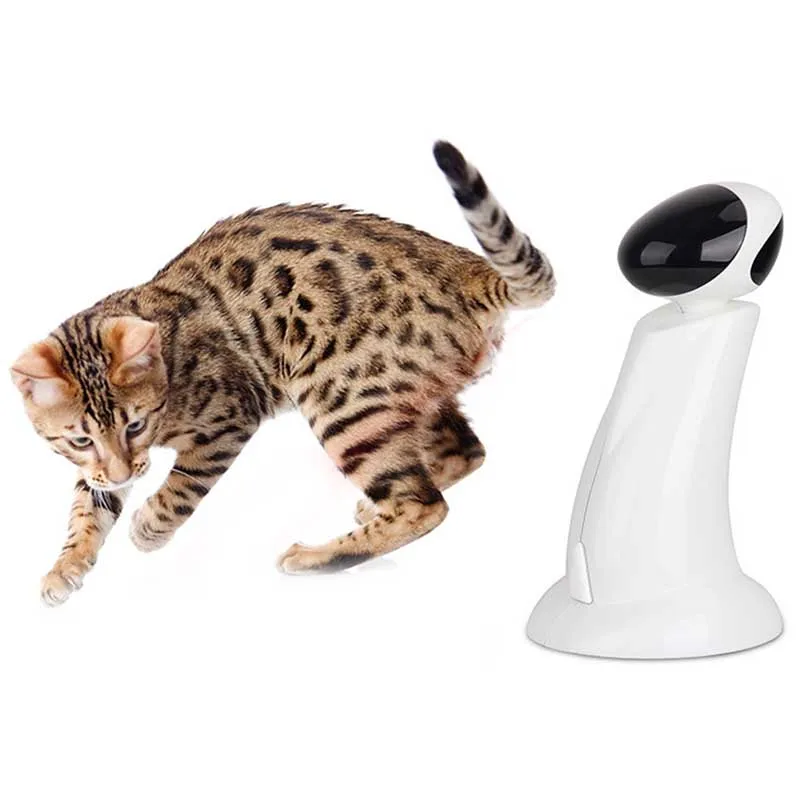 Creative Cat Pet LED Laser Funny Toy Smart Automatic Cat Exercise Training Entertaining Toy Multi-Angle Adjustable USB Charge