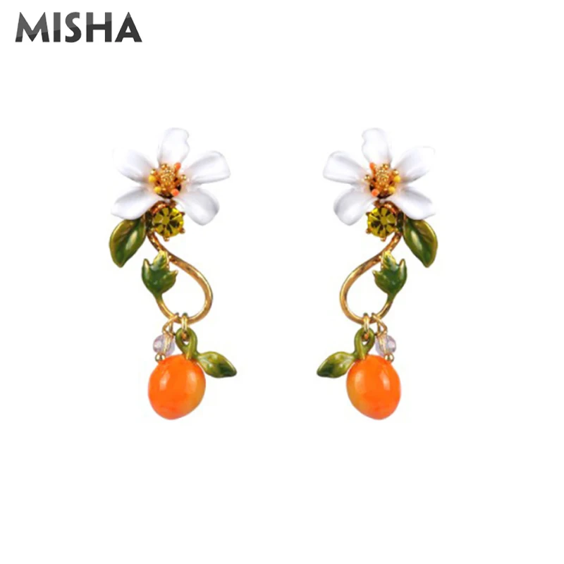 MISHA модные серьги для женщин высококачественное глянцевое покрытие оранжевые